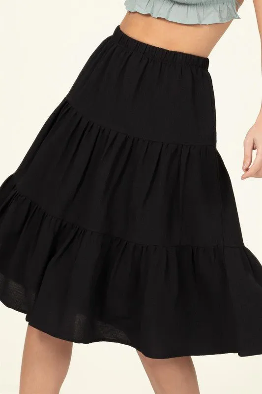 Tiered Midi Skirt