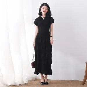 V-neck Pleated 2 Pieces Skirt