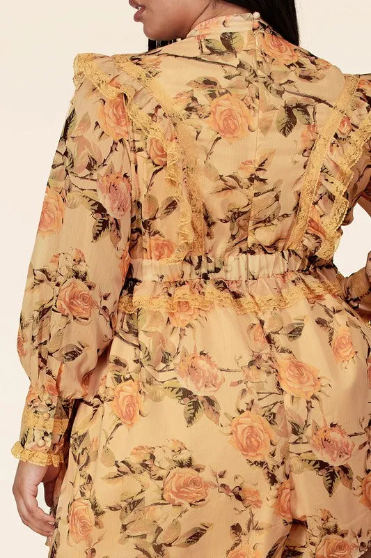 Vintage Garden Romper - Orange [S-3X]