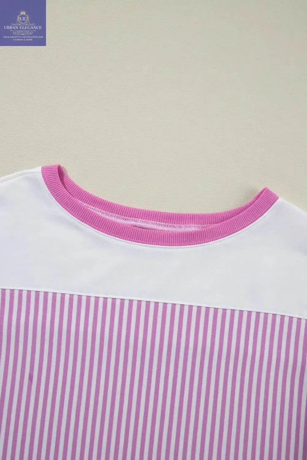 White Stripe Patchwork Plus Size T-Shirt