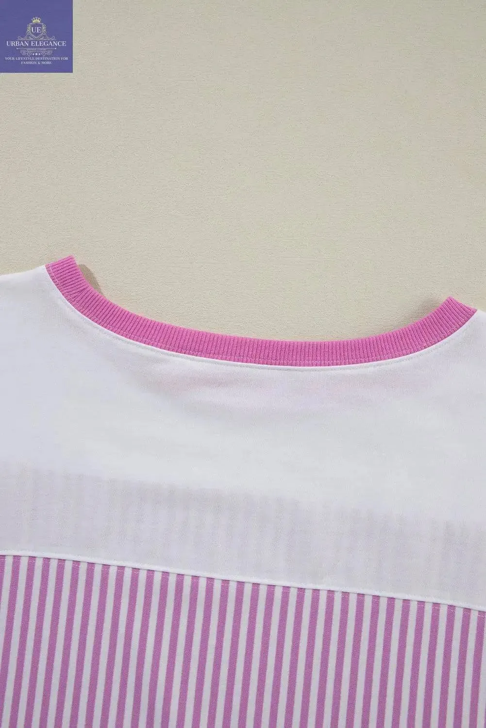 White Stripe Patchwork Plus Size T-Shirt