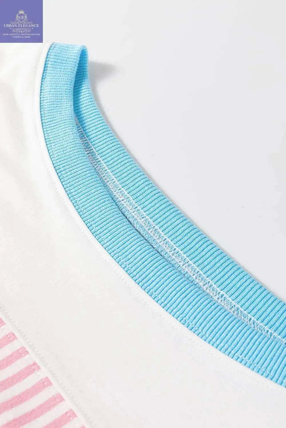 White Stripe Patchwork Plus Size T-Shirt