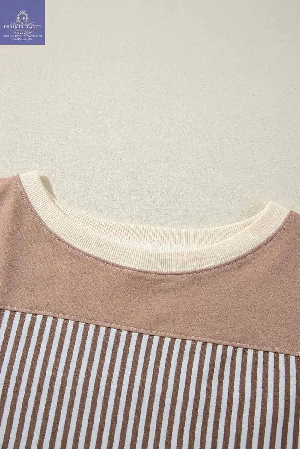 White Stripe Patchwork Plus Size T-Shirt