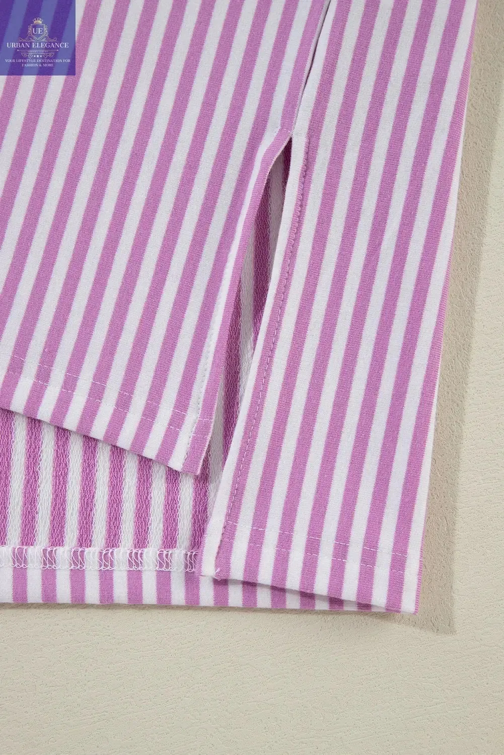 White Stripe Patchwork Plus Size T-Shirt