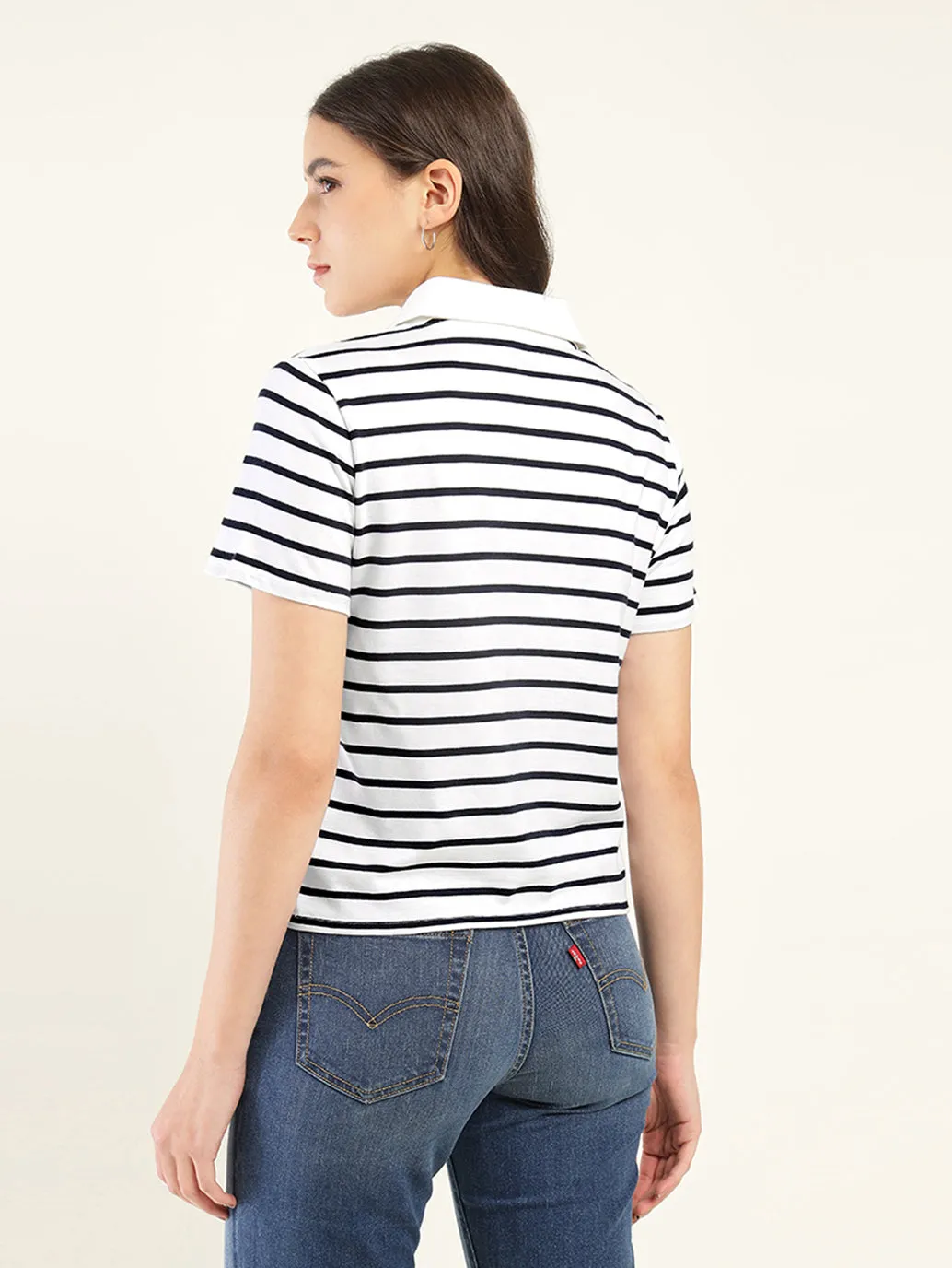 Women's Striped Polo T-Shirt