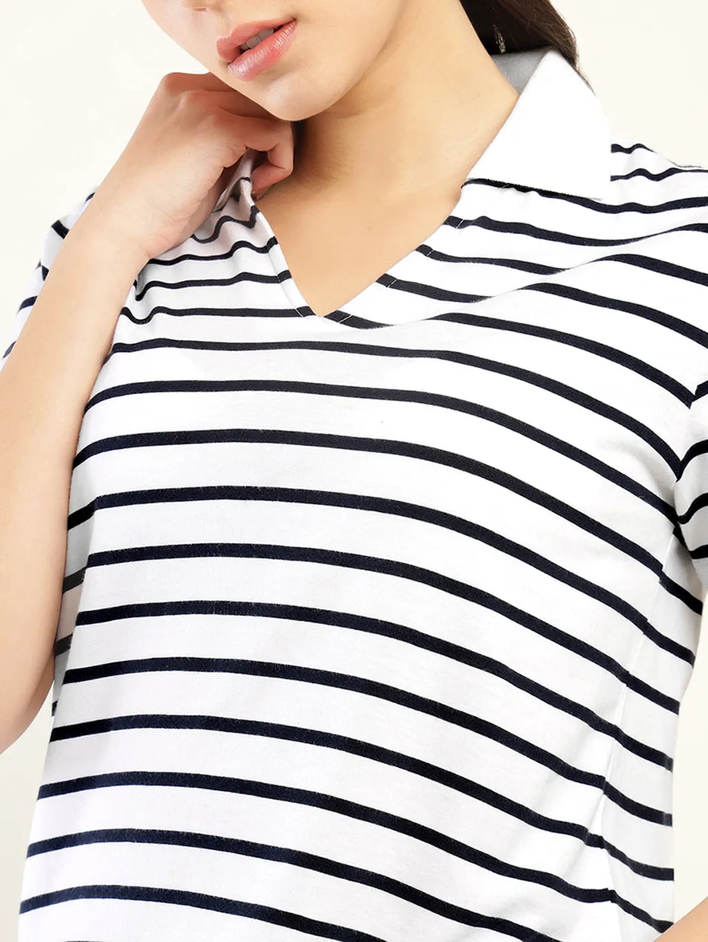 Women's Striped Polo T-Shirt