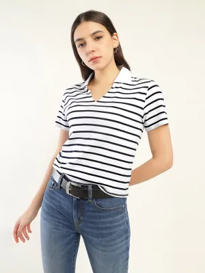 Women's Striped Polo T-Shirt