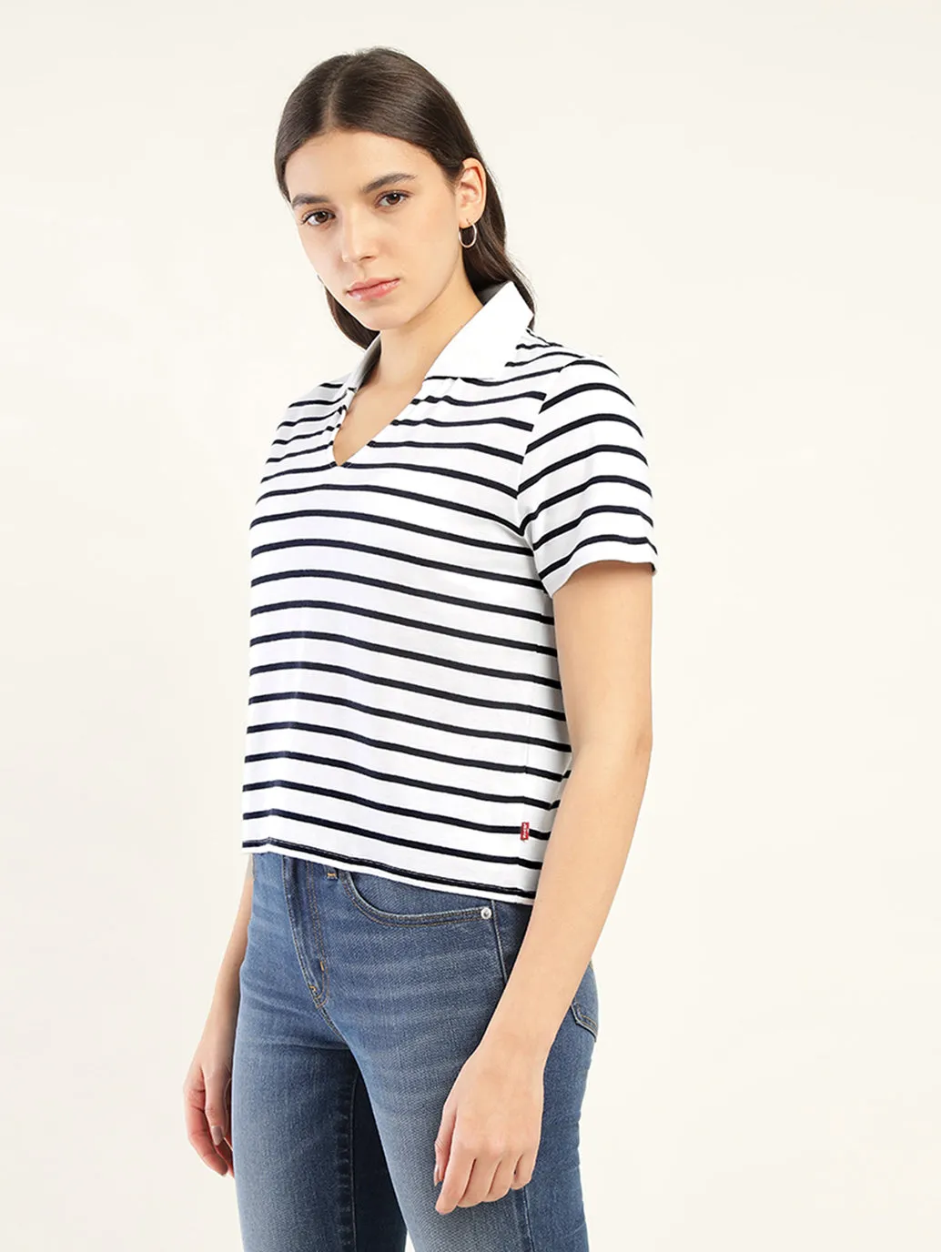 Women's Striped Polo T-Shirt